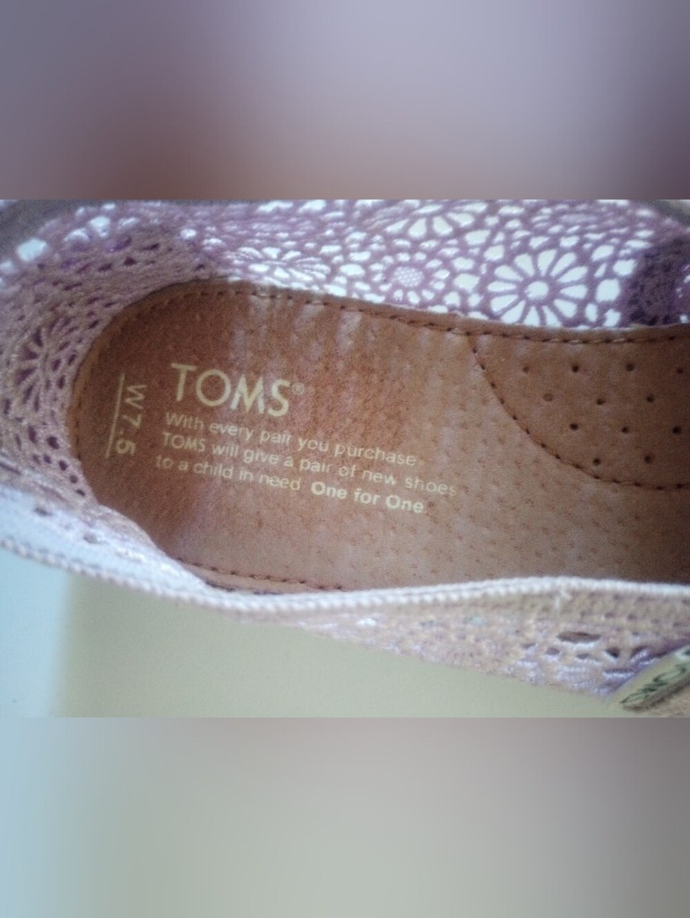 TOMS Women's Crochet Slip-On Shoes - Lime and Lavender - Picture 5 of 7